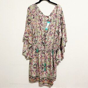 NWT RAGA Floral Long Sleeve Dress - Pink and Green 2X stitch fix